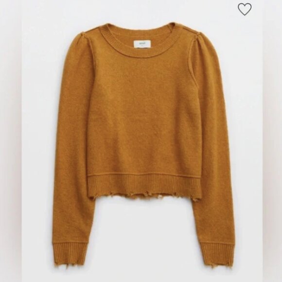 Aerie Mustard Cozy Mustard Distressed Edges - XL - Picture 1 of 4